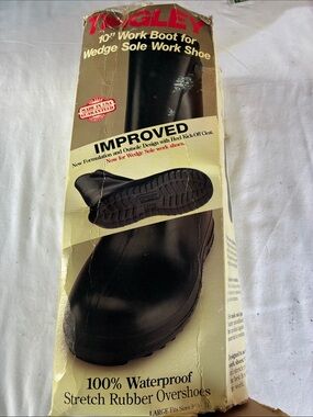 Tingley 10" Black Waterproof Stretch Rubber Work Overshoes